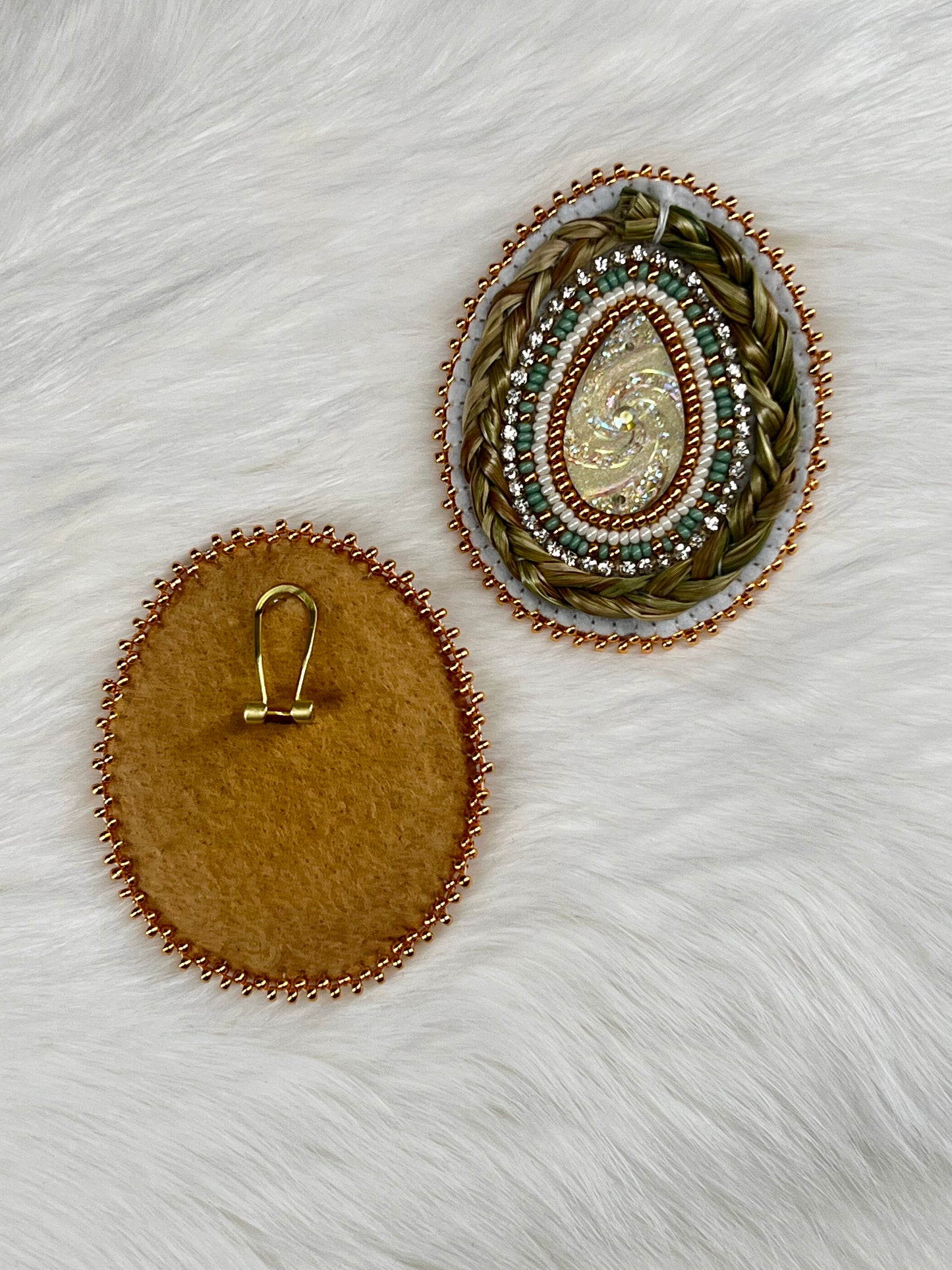 Golden Aura Sweetgrass Earrings