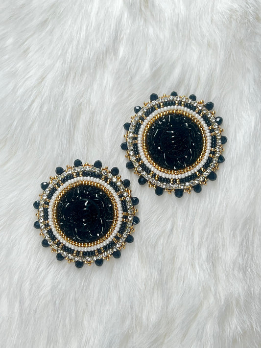 Black & Gold Turtle Earrings