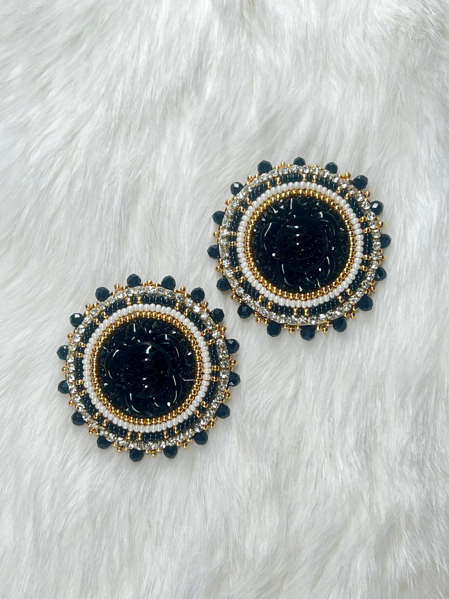 Black & Gold Turtle Earrings