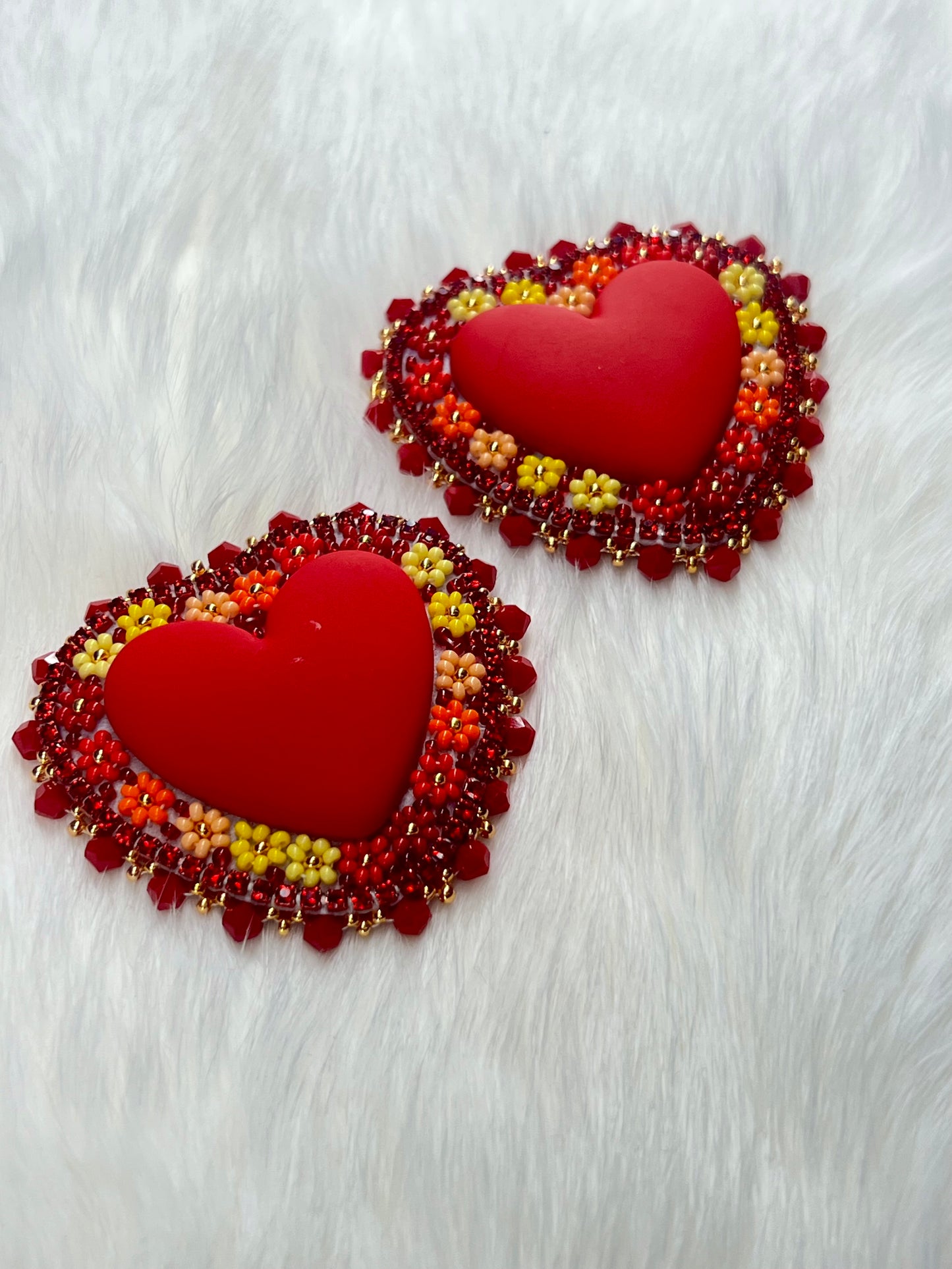 Fire Floral Hearts