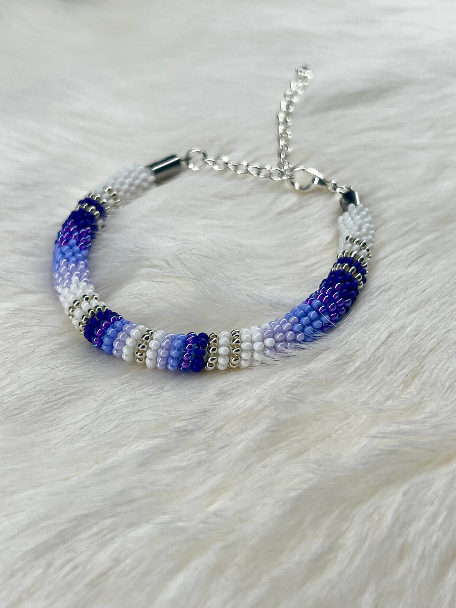 Shades of Purple Beaded Bracelet