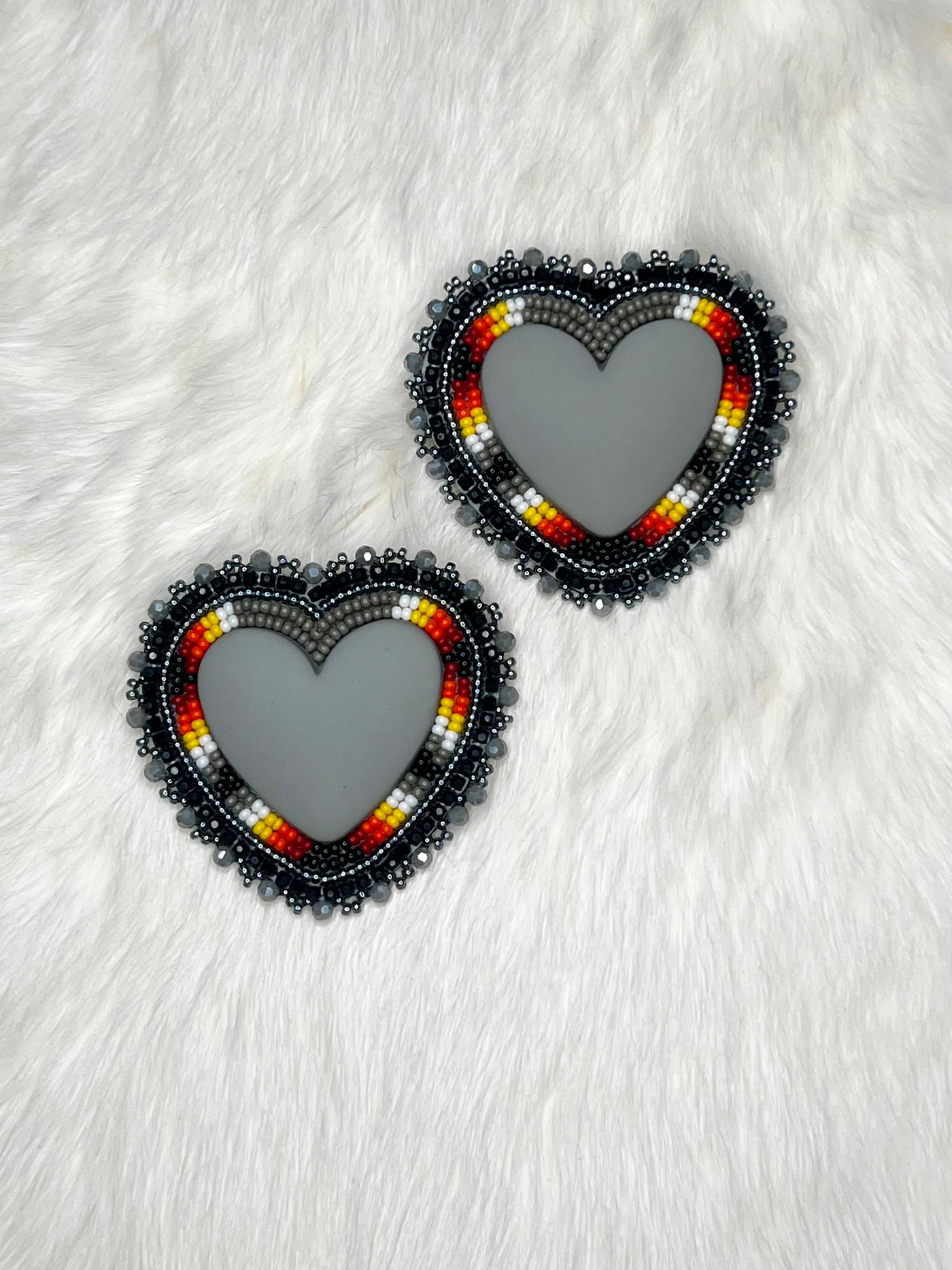 Grey Flame Hearts