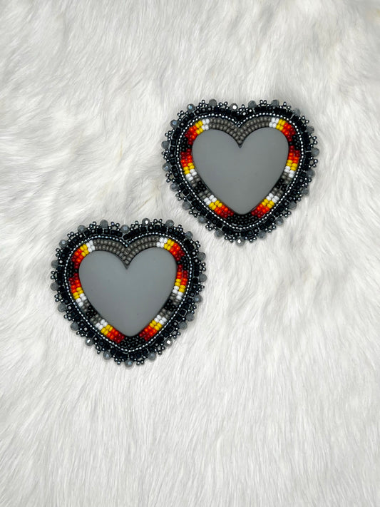 Grey Flame Hearts