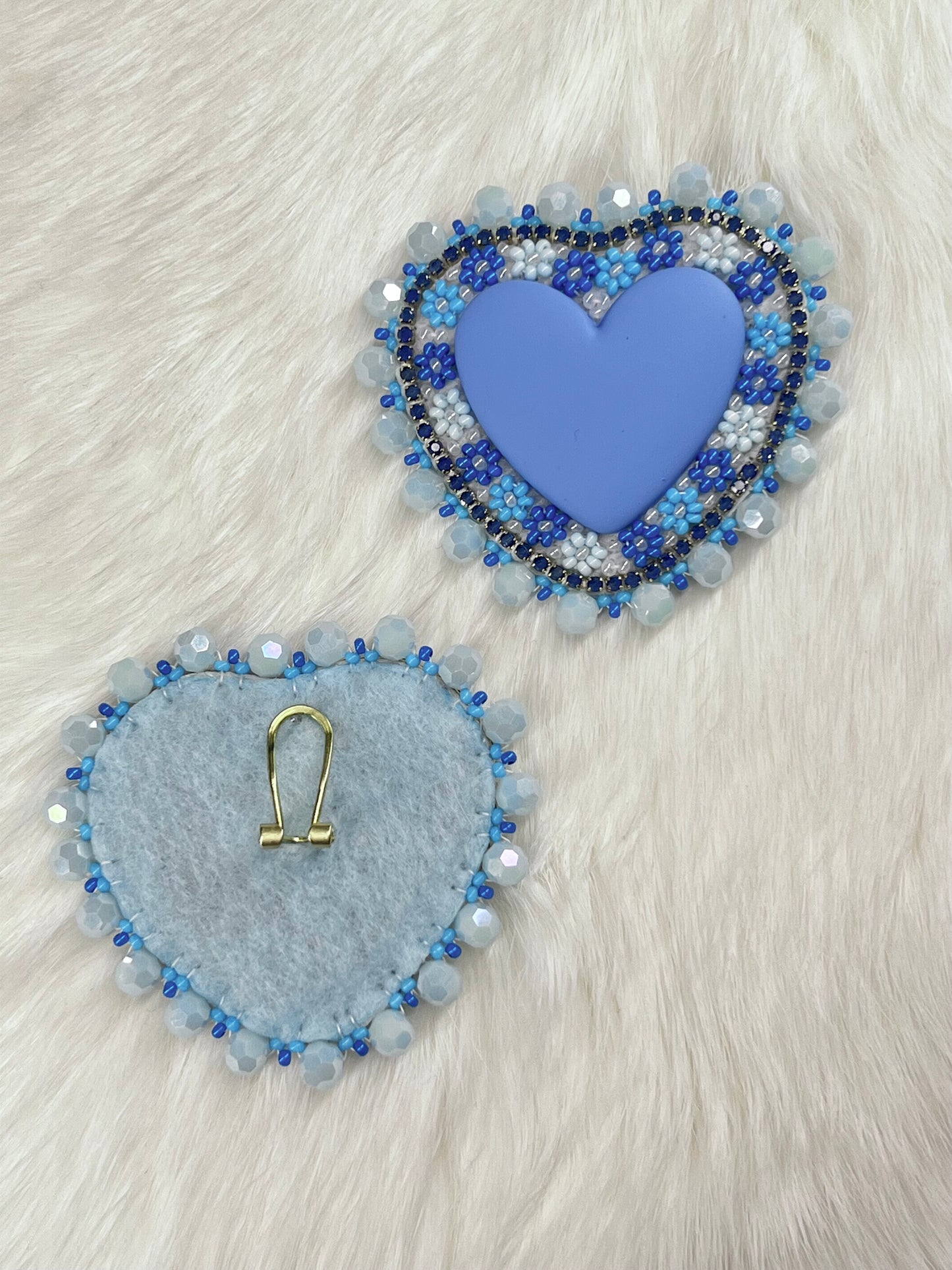 Blue Floral Hearts