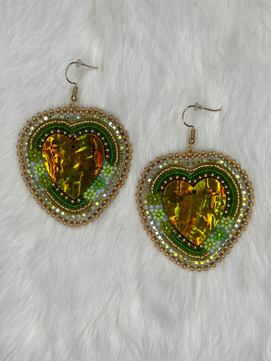 Green Floral Hearts