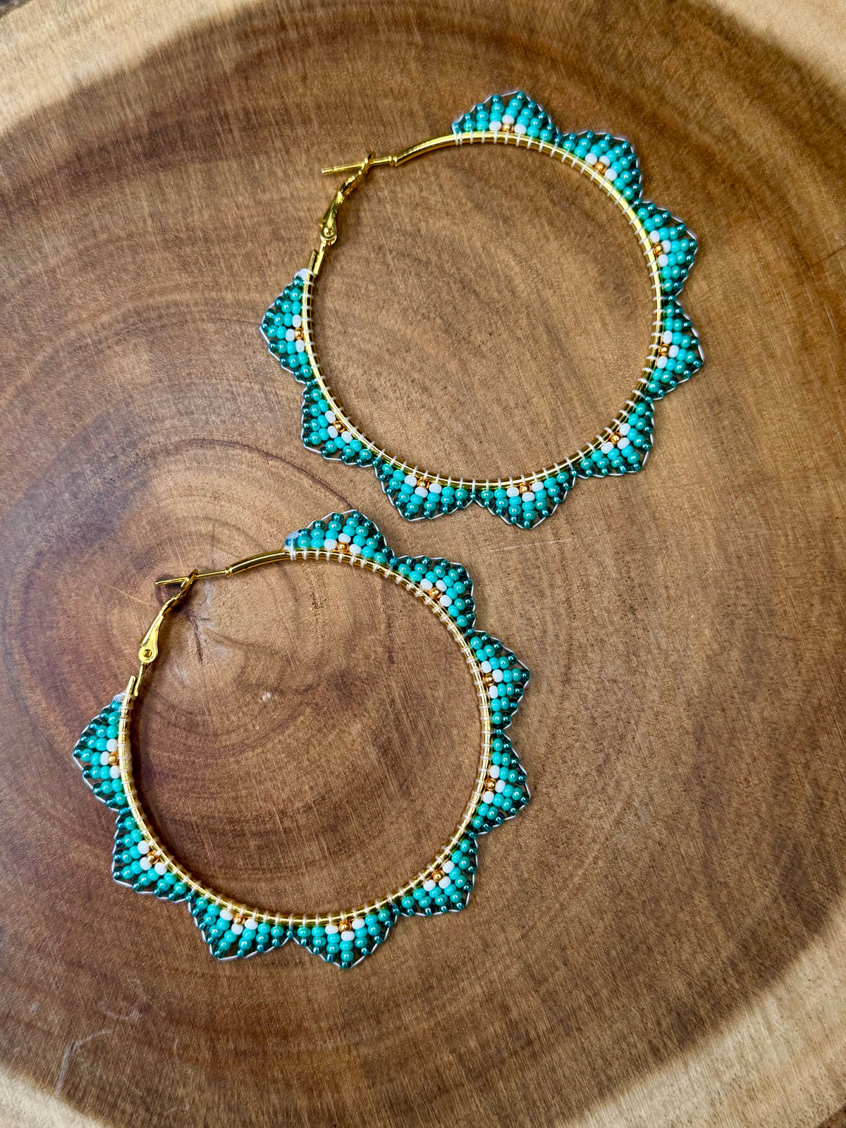 Turquoise Tides Hoops
