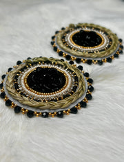 Black Turtle Sweetgrass Earrings