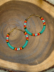 Skyfire Turquoise Hoops