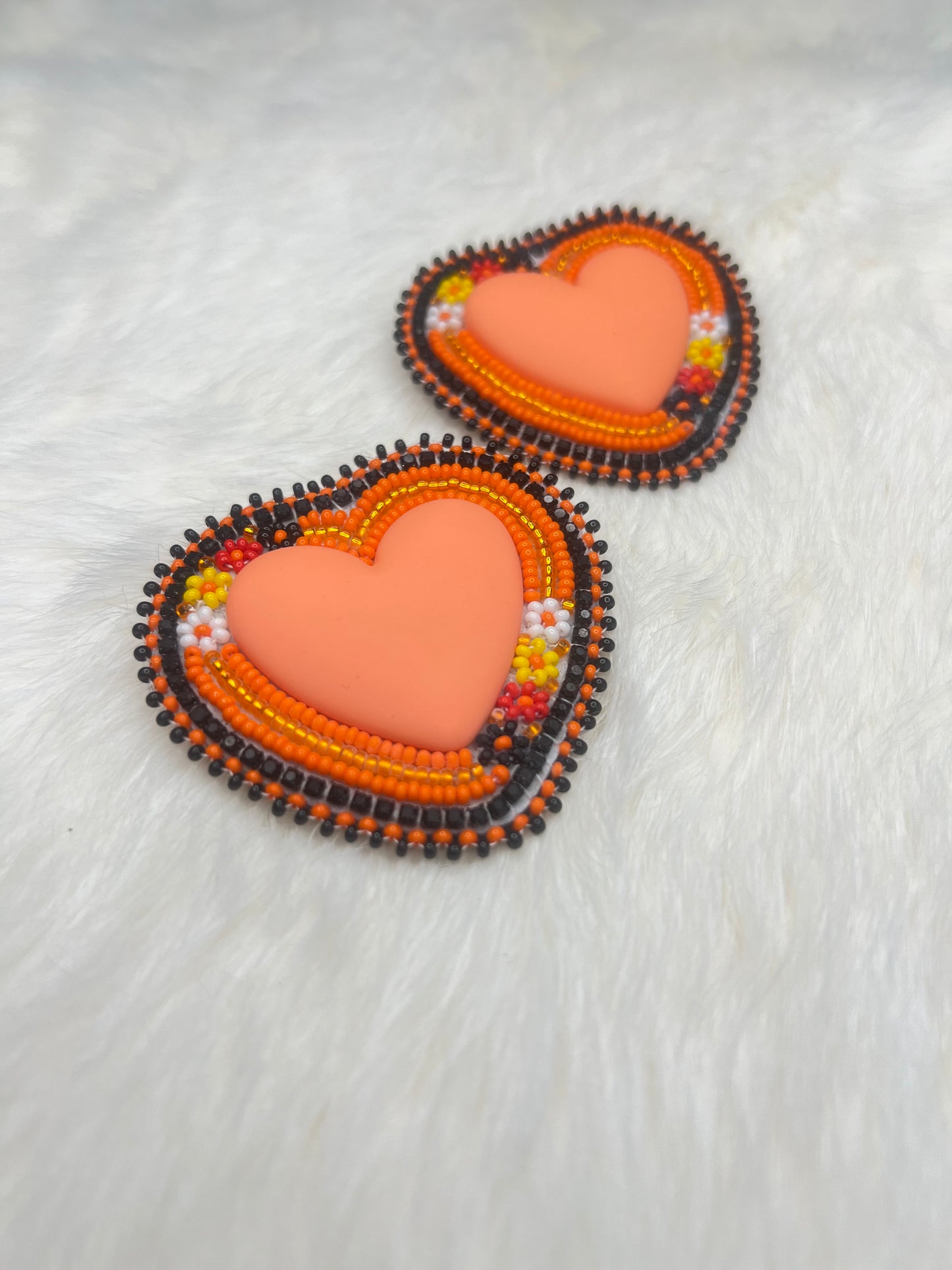 Orange Floral Hearts