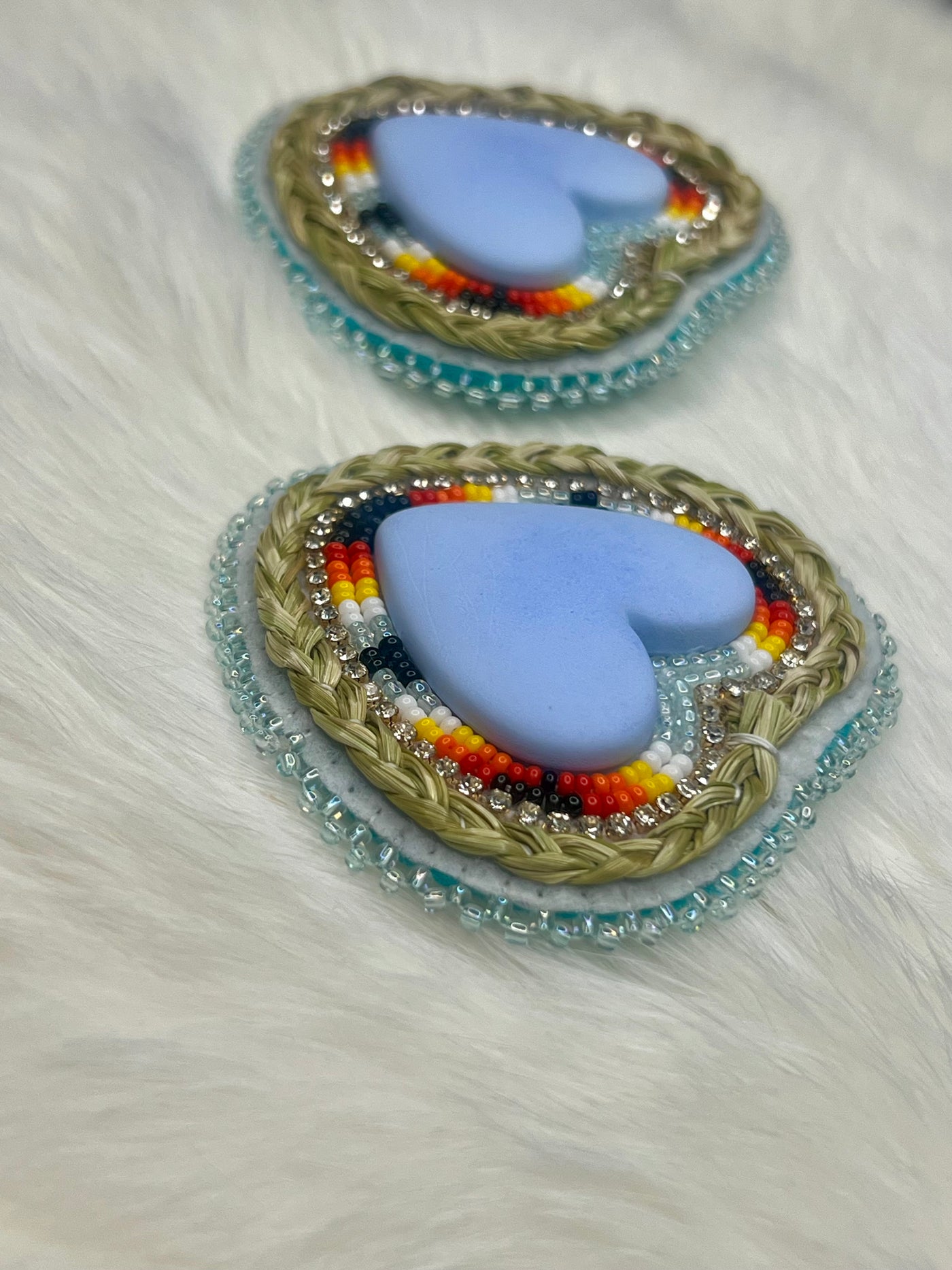 Fire and Ice Sweetgrass Hearts