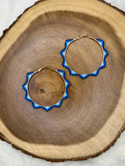 Blue Horizon Beaded Hoops