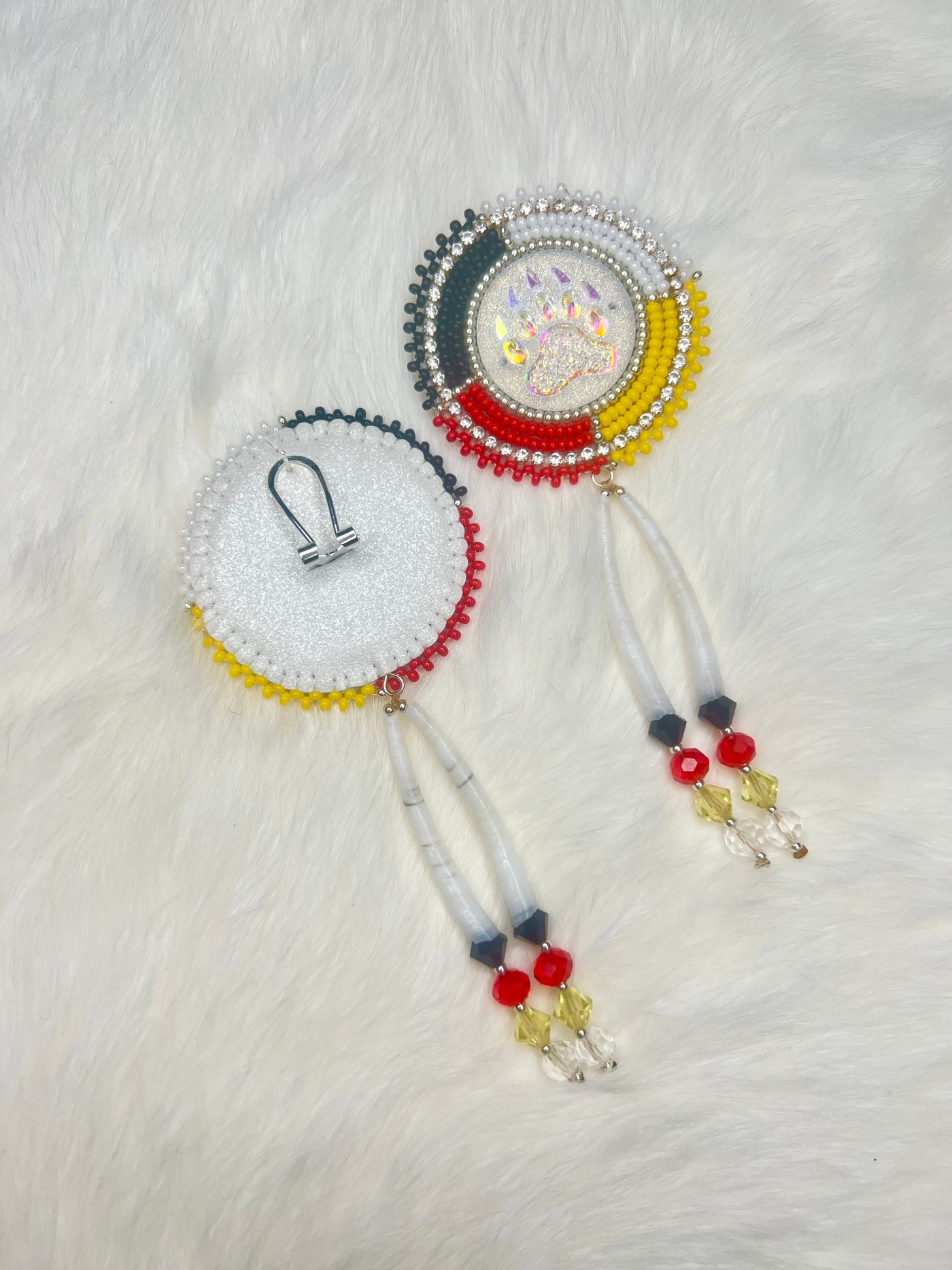 Medicine Wheel Dentalium Earrings