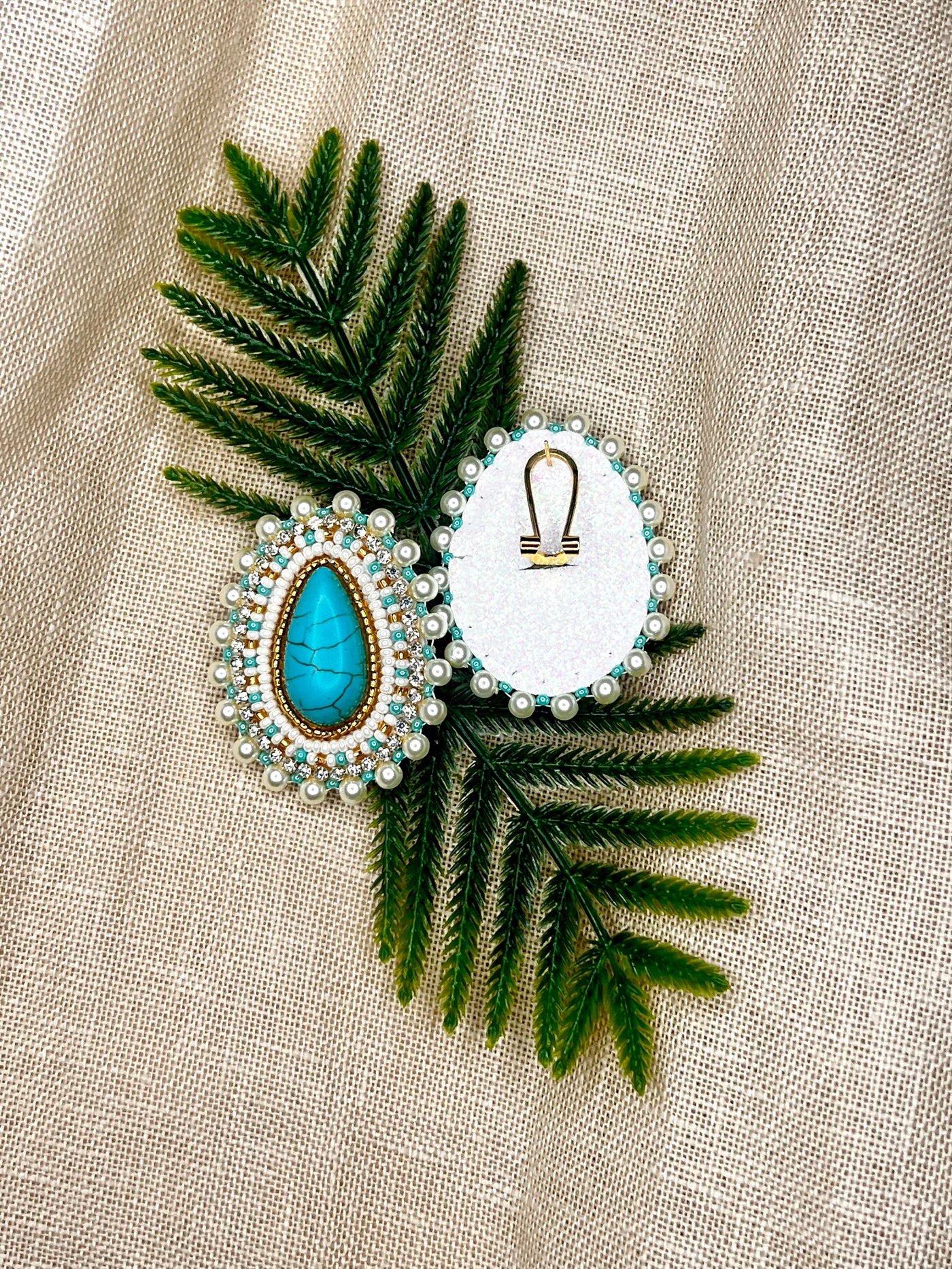 Turquoise Pearl Earrings