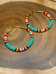 Skyfire Turquoise Hoops