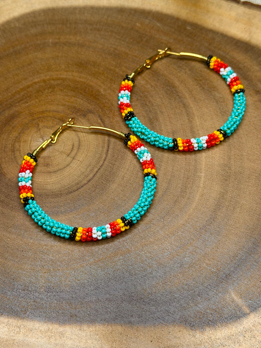 Skyfire Turquoise Hoops