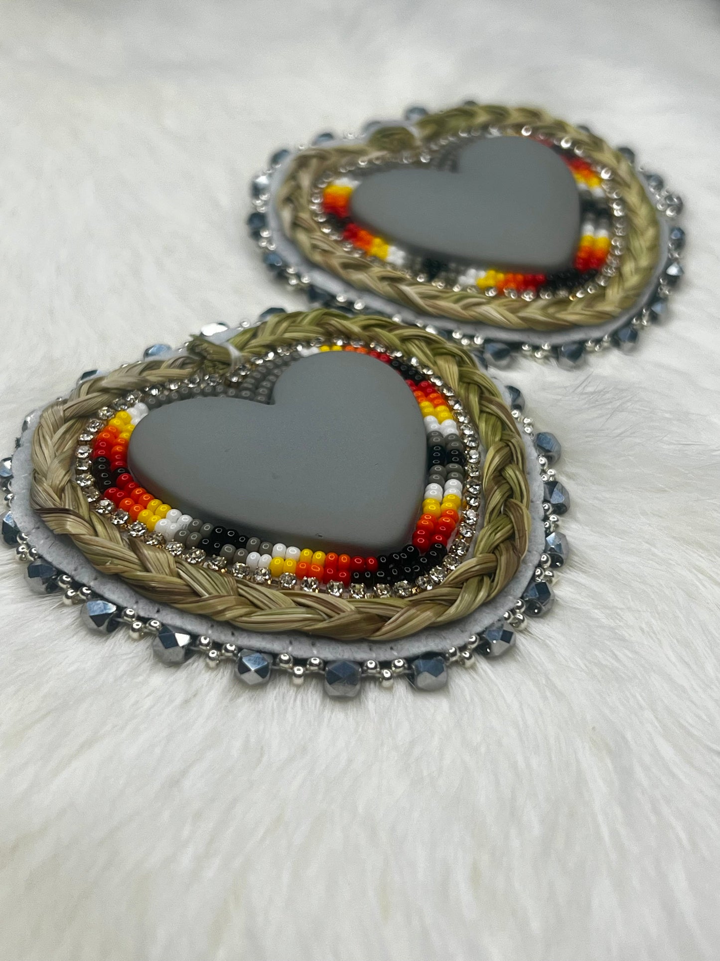Metallic Sweetgrass Hearts