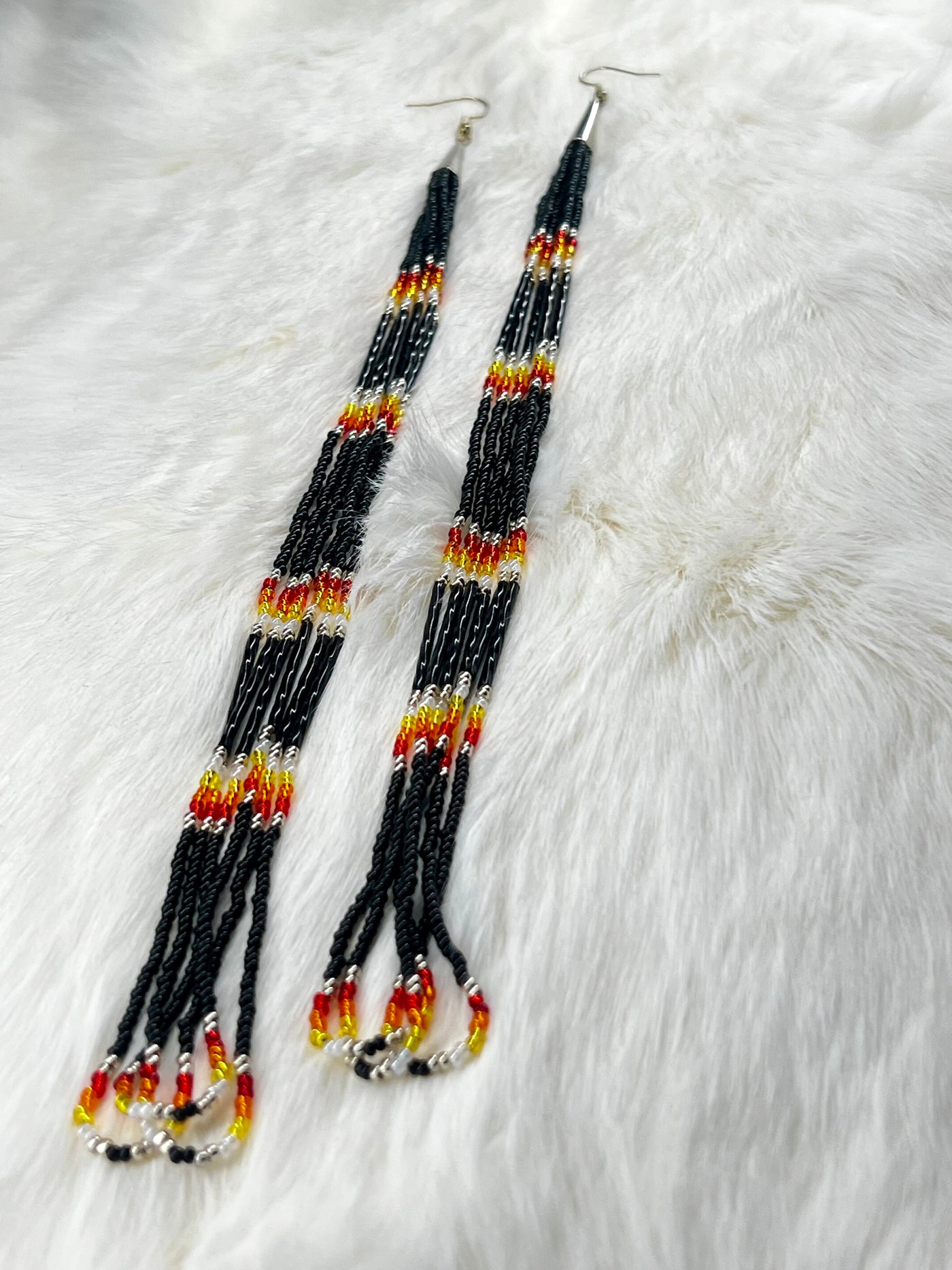 Long Black Beaded Dangles