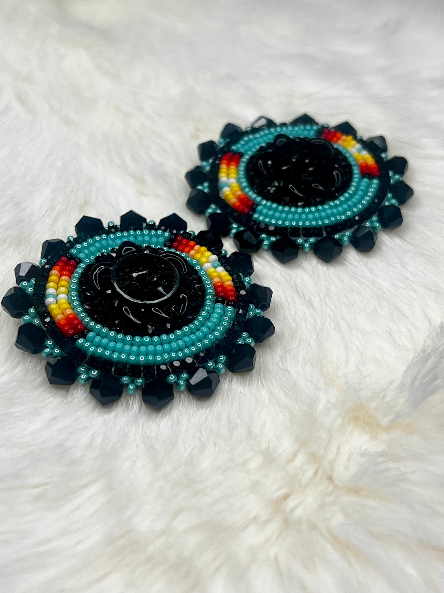 Black & Turquoise Turtle Earrings