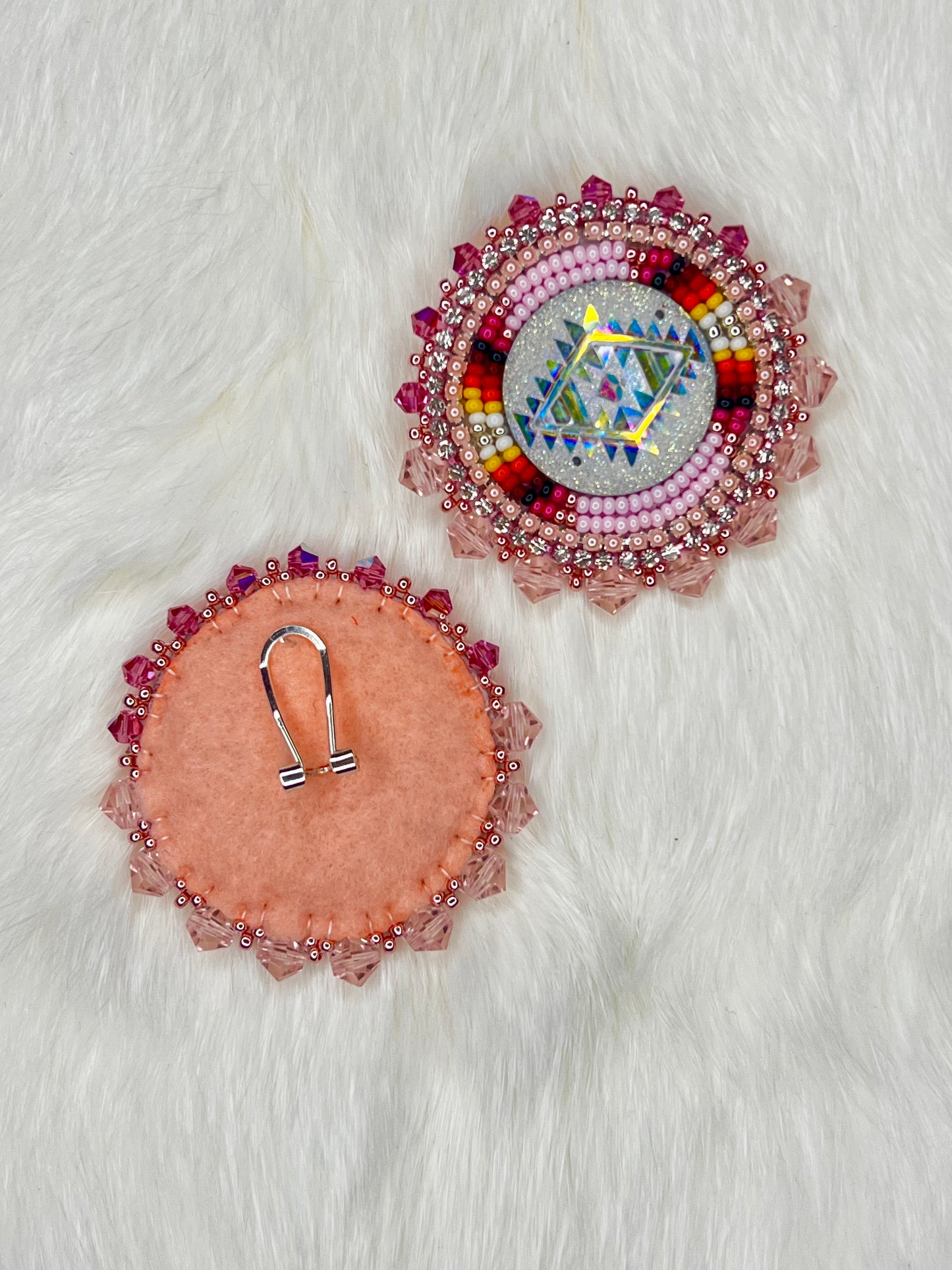 Starburst Pink Beaded Earrings