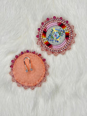 Starburst Pink Beaded Earrings