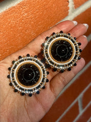 Black & Gold Turtle Earrings
