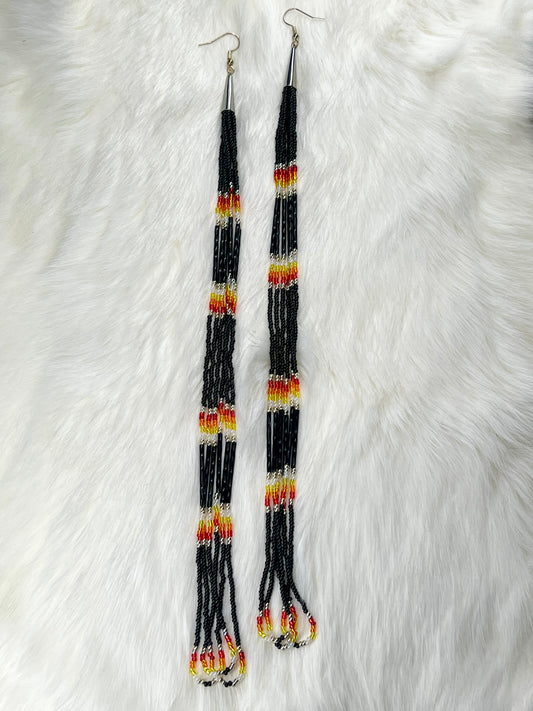 Long Black Beaded Dangles