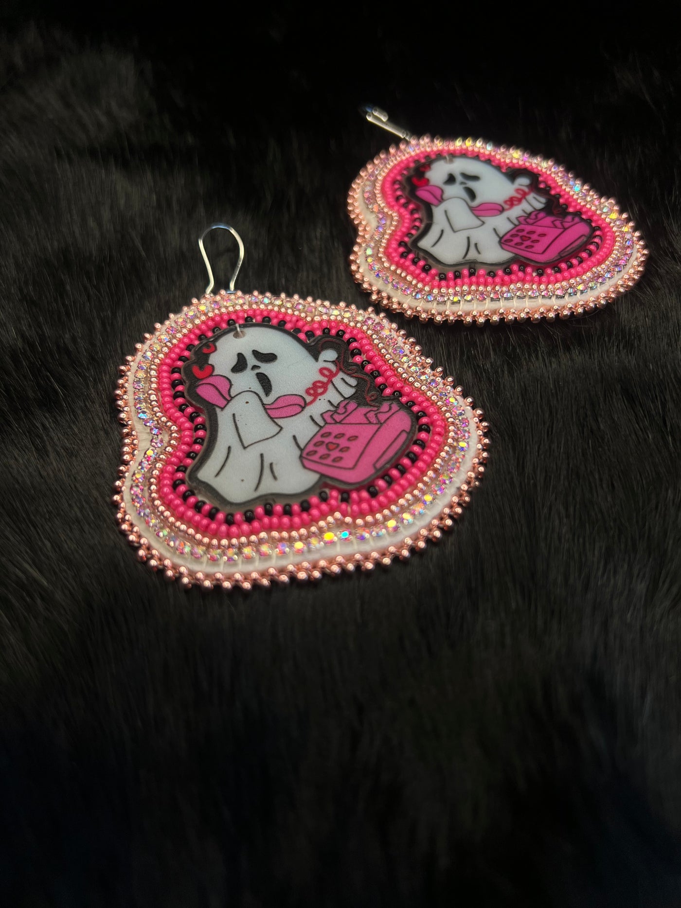 Pink Ghost Earrings