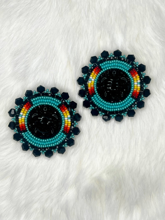 Black & Turquoise Turtle Earrings