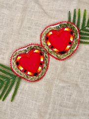Red Flame Sweetgrass Hearts