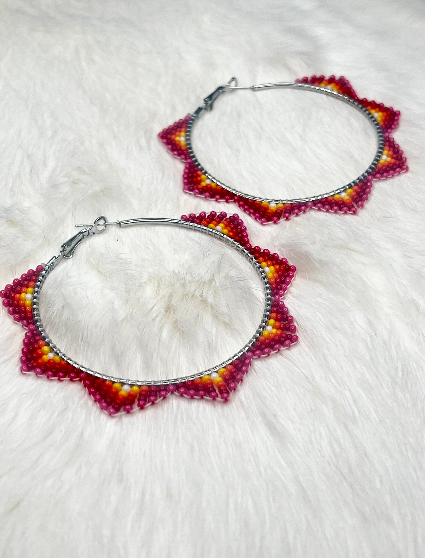 Sunset Beaded Hoops