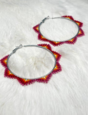 Sunset Beaded Hoops