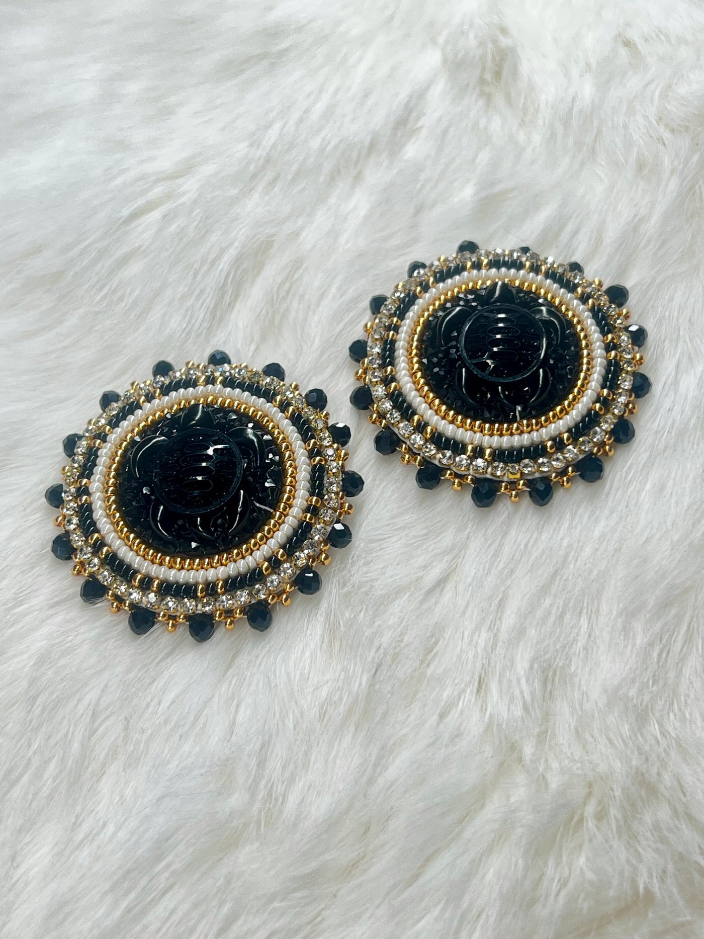 Black & Gold Turtle Earrings