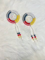 Medicine Wheel Dentalium Earrings