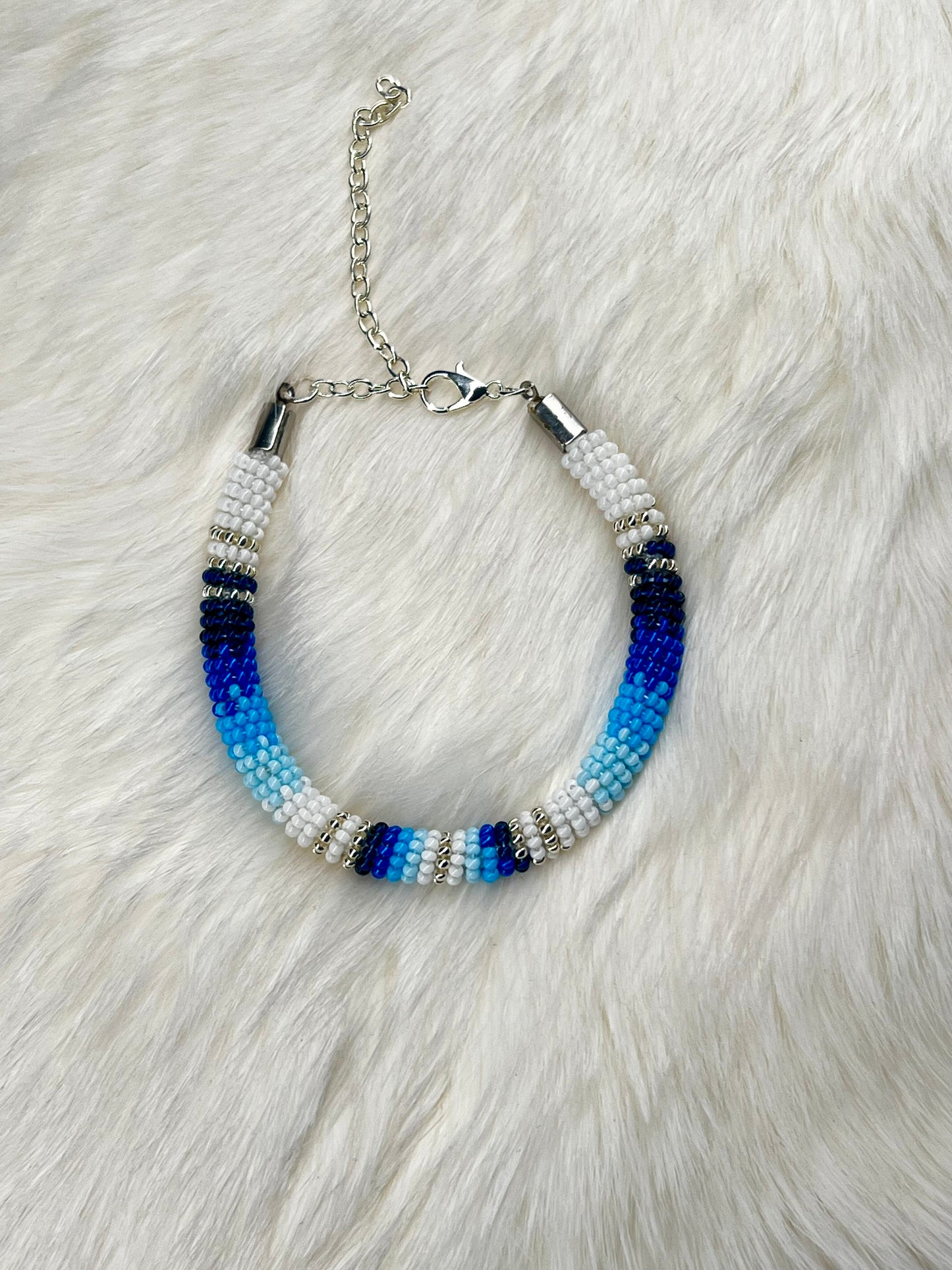 Shades of Blue Beaded Bracelet