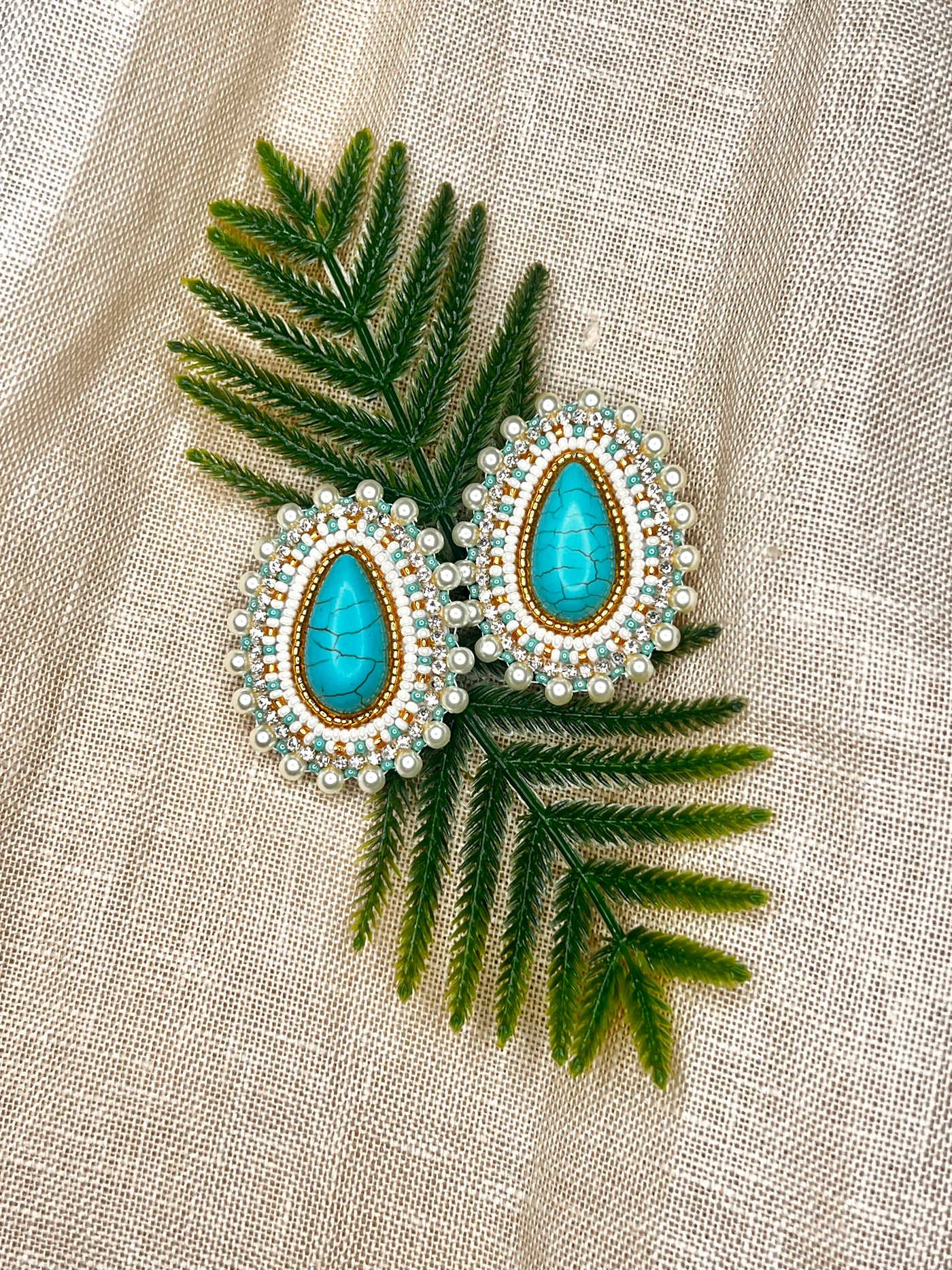 Turquoise Pearl Earrings