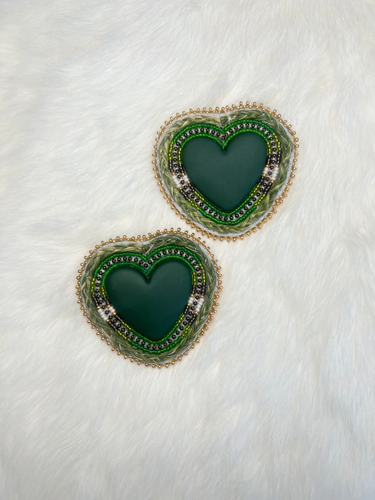 Green Sweetgrass Hearts