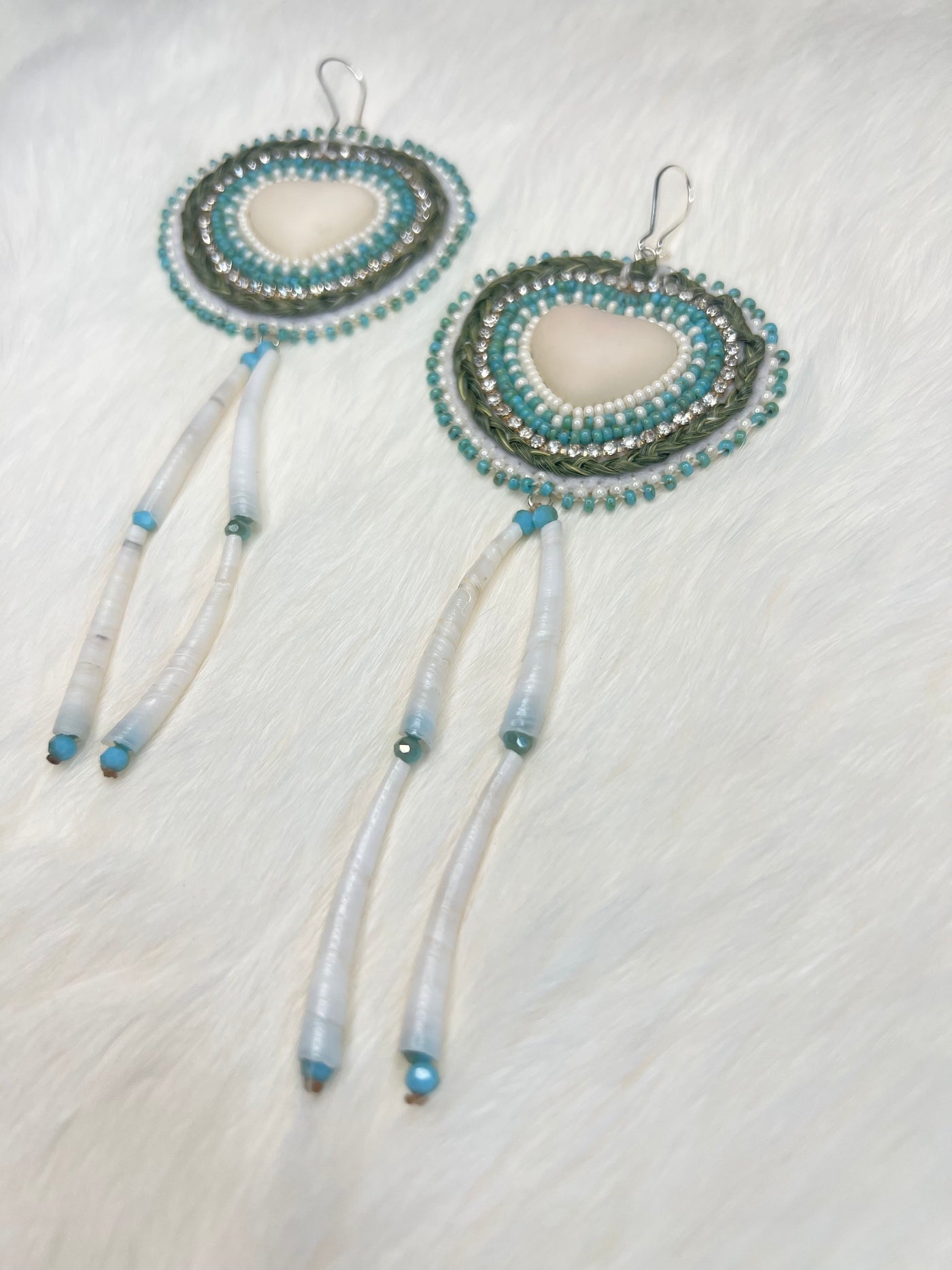 Sweetgrass Dentalium Hearts