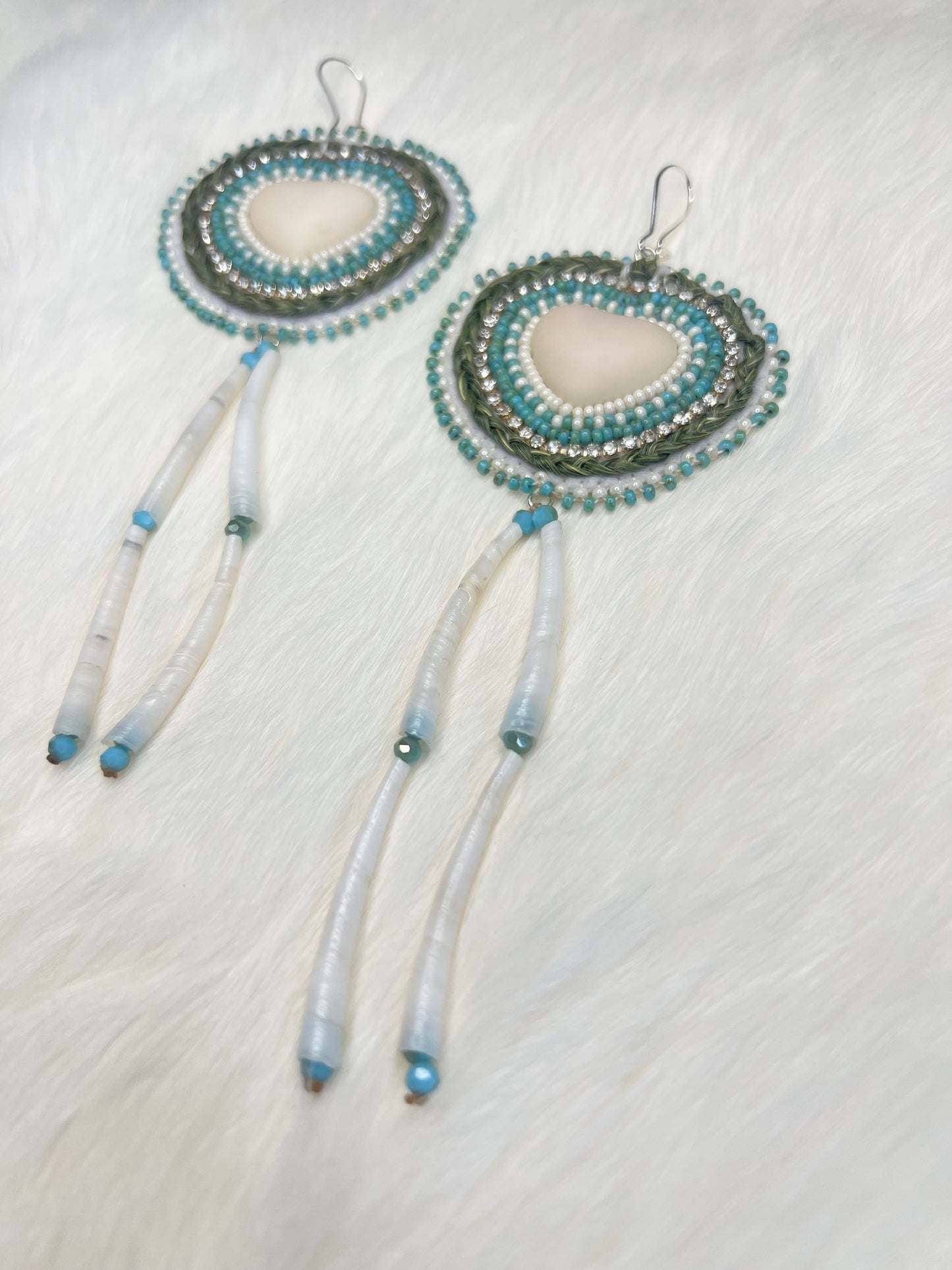 Sweetgrass Dentalium Hearts