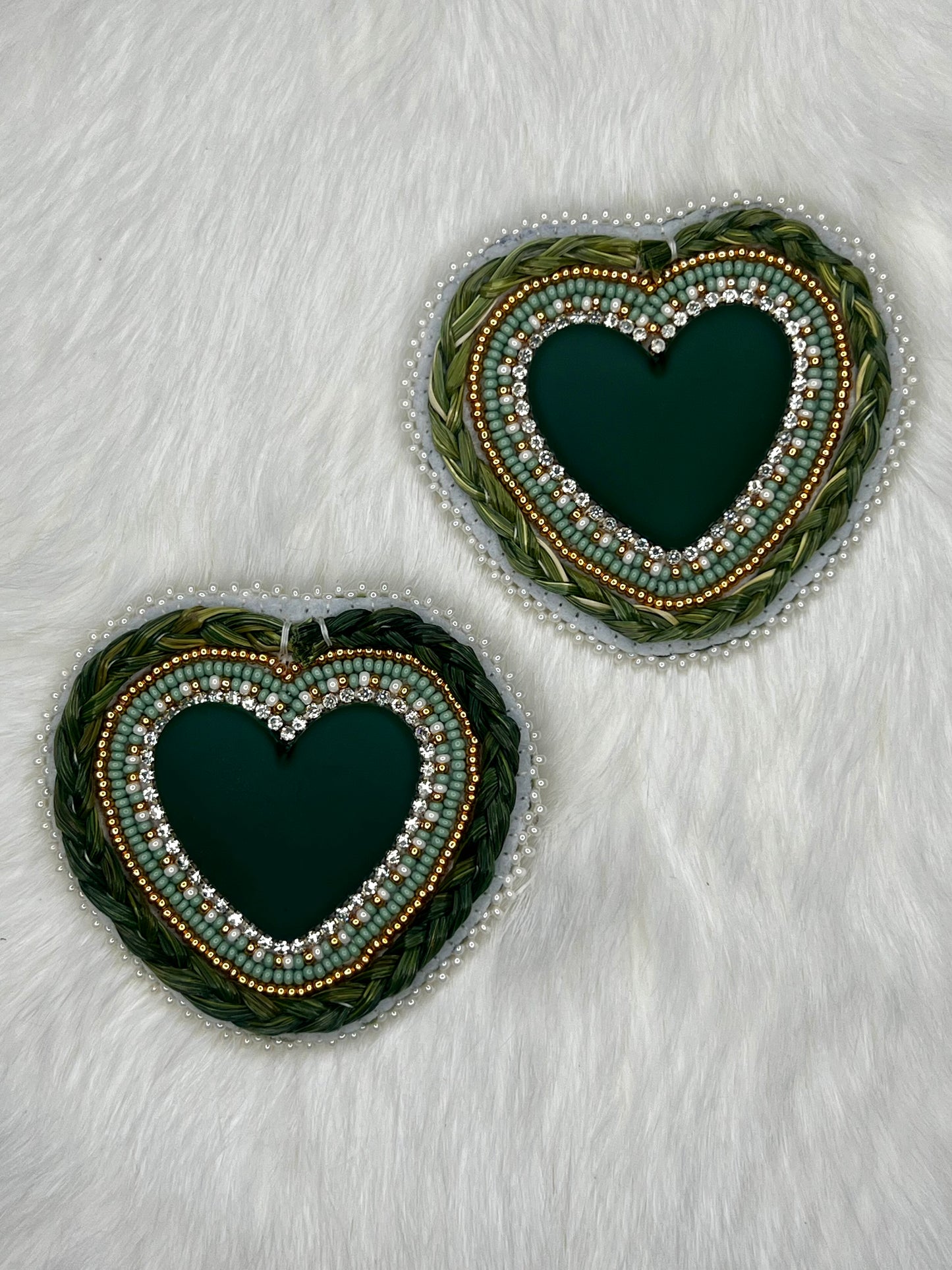 Green & Gold Sweetgrass Earrings