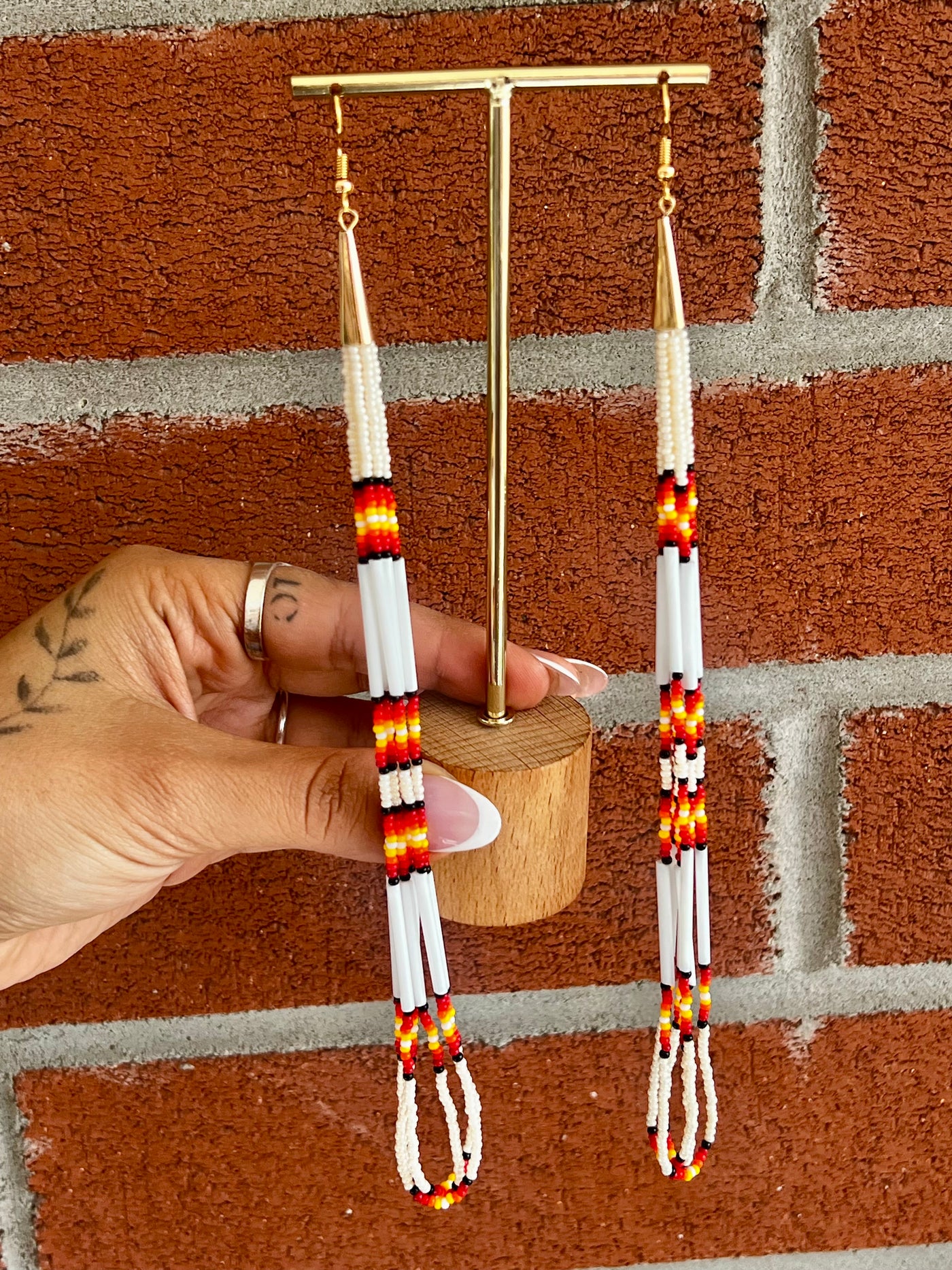 Cream Flame Dangles