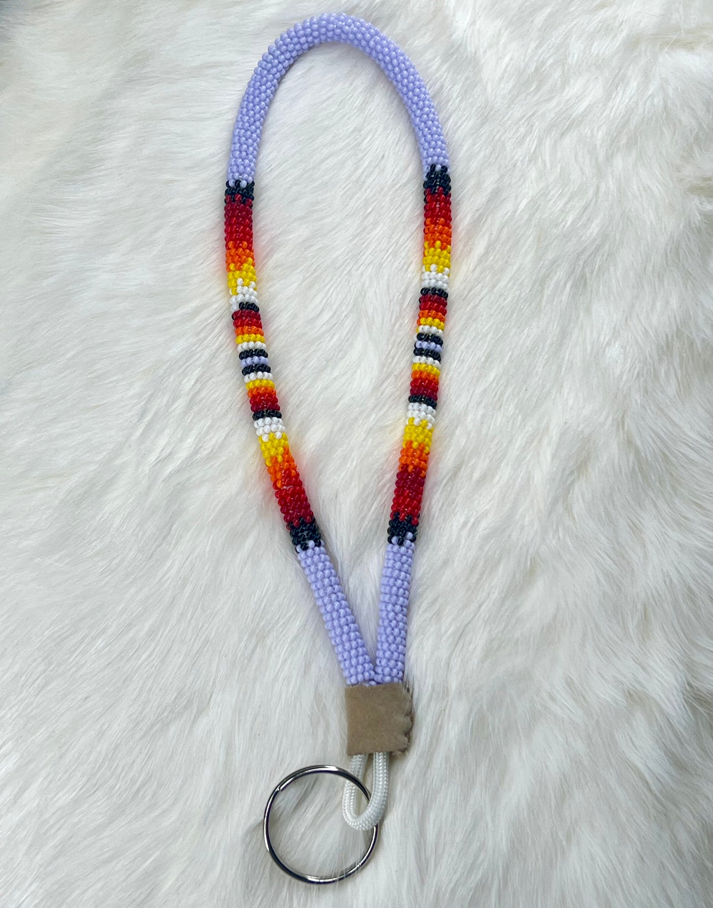 Purple Flame Beaded Keychain
