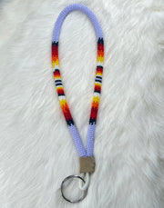 Purple Flame Beaded Keychain