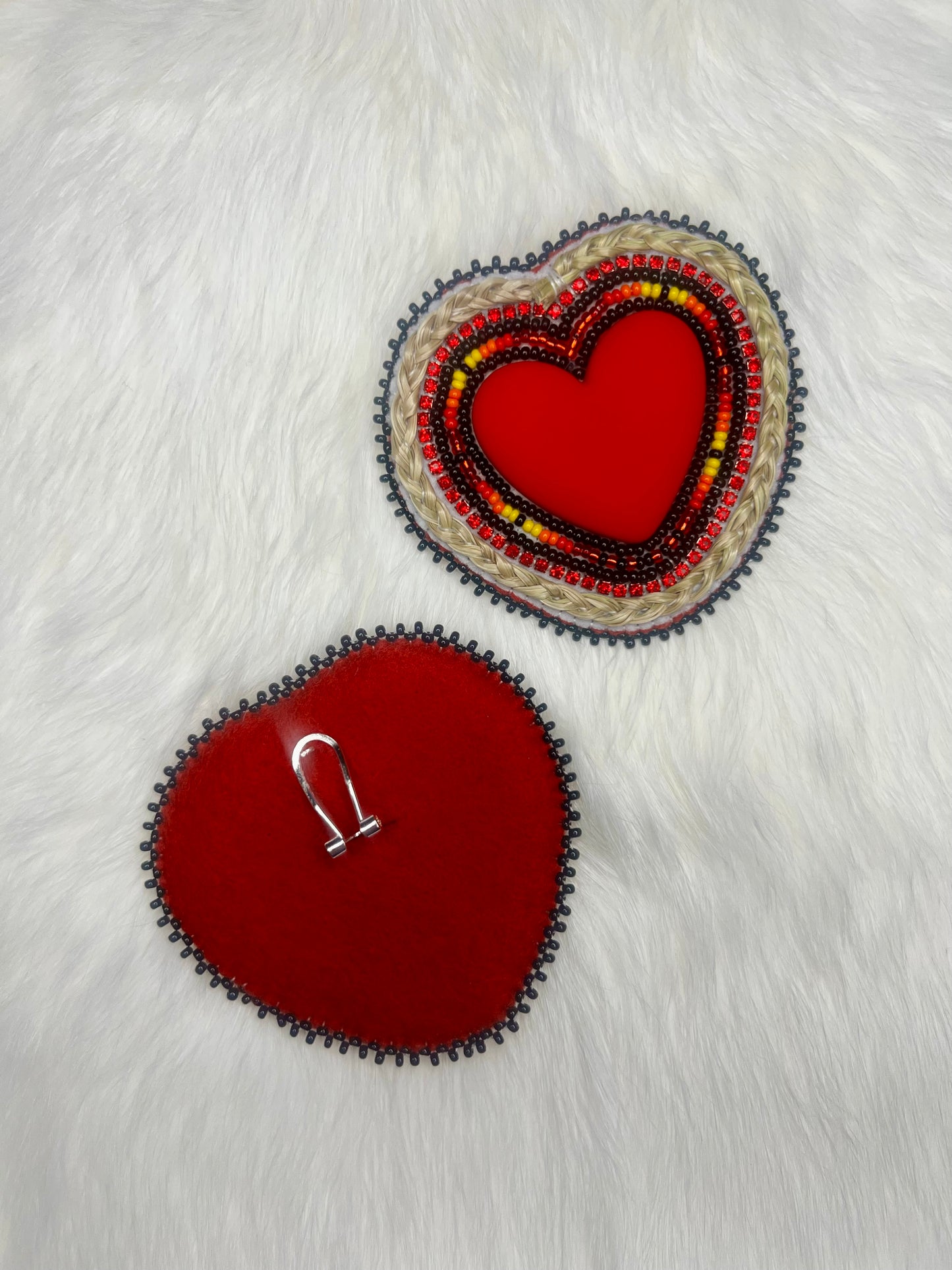 Red Sweetgrass Hearts