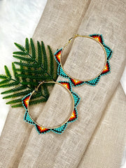 Turquoise Sunfire Hoops