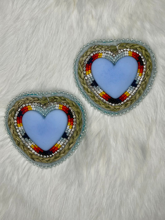 Fire and Ice Sweetgrass Hearts