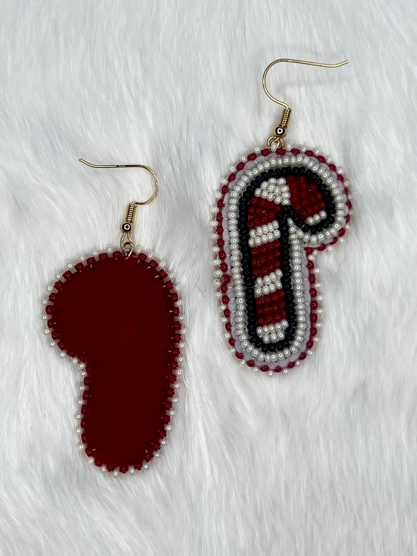 Beaded Candy Cane Earrings