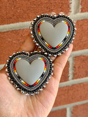 Gunmetal Grey Hearts