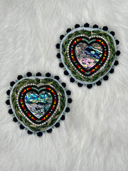 Abalone Shell Sweetgrass Hearts