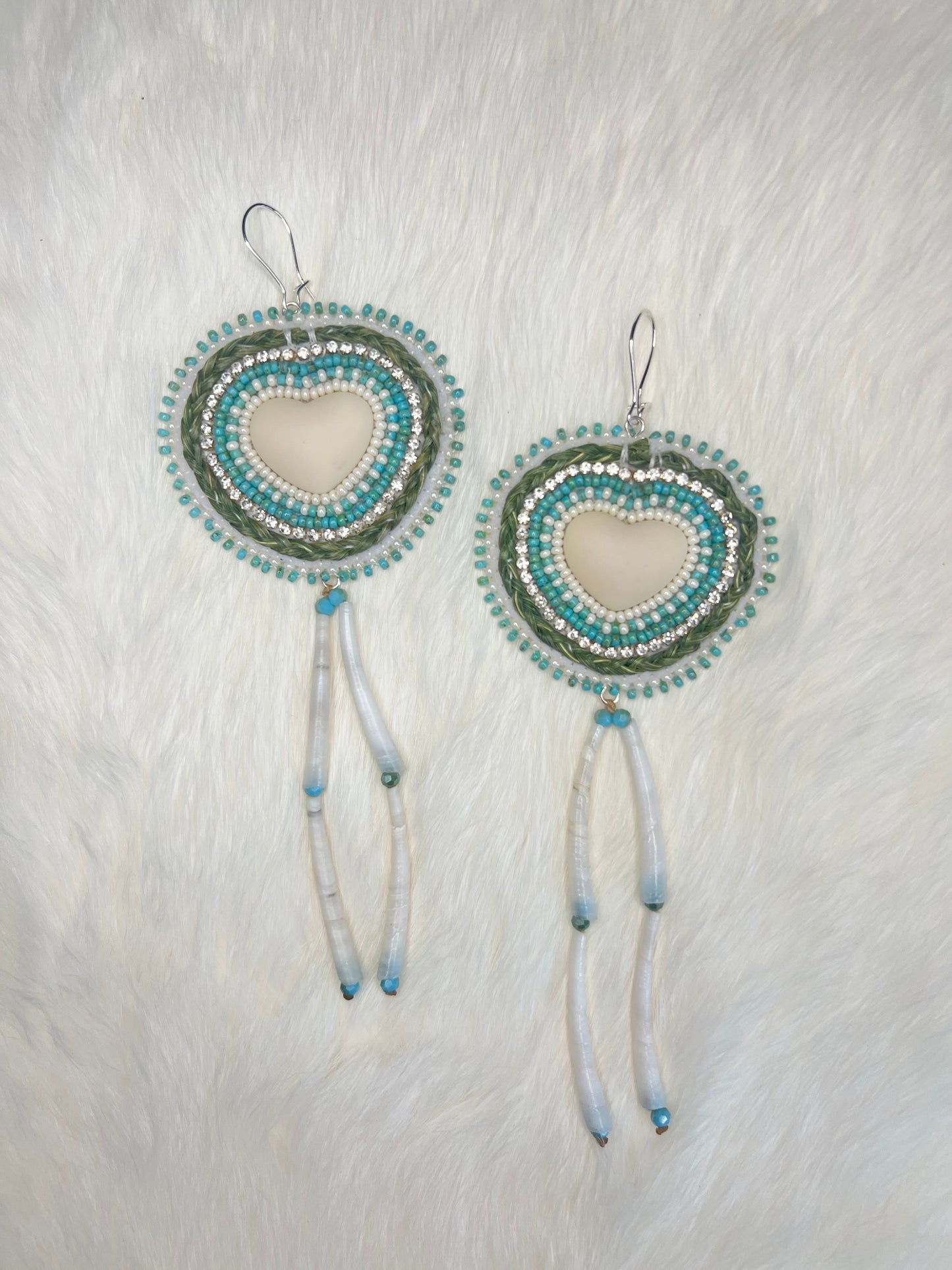 Sweetgrass Dentalium Hearts