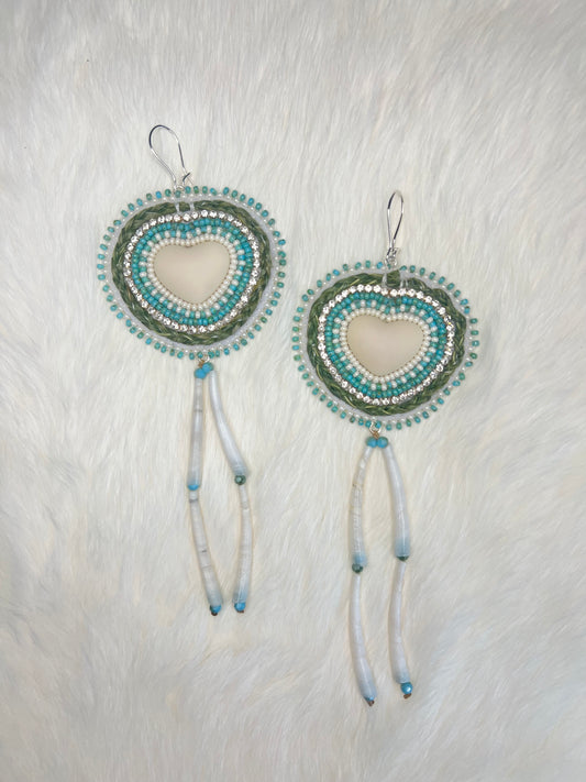 Sweetgrass Dentalium Hearts